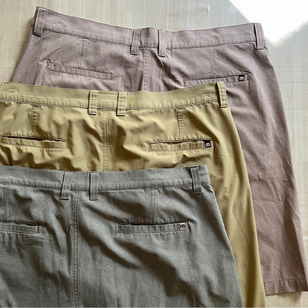 Travis Mathew Men's Shorts Size 38  Gray/Khaki/Light Plum Golf Lot of 3